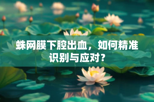 蛛网膜下腔出血，如何精准识别与应对？